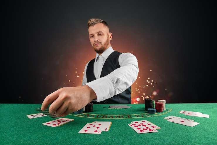 Meja live blackjack Diamond Empire dengan dealer profesional